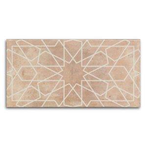 Carrelage Imitation terre cuite décor TEGUISE OCRE 15x30 cm