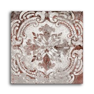 Carrelage imitant carreau ciment 20x20 cm décor VINTAGE BORDEAU