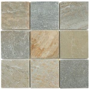 Mosaïque de Quartzite Beige / Gris 9.8 X 9.8