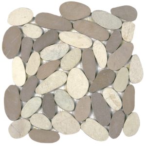 Galet naturel sur filet 30x30 cm MIx BLANC ET BEIGE SCIE xL