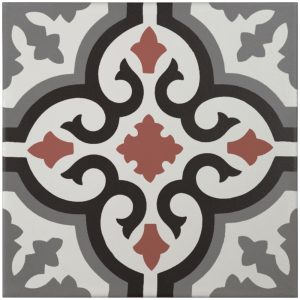 Carrelage imitant carreau ciment 20x20 cm décor CLASSIQUE BLANC/GRIS FONCE/ANTHRACITE/ROUGE