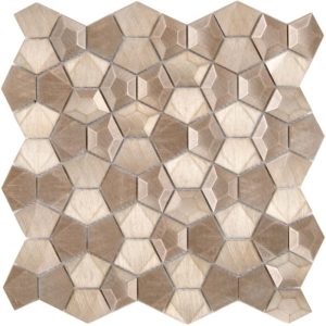 Mosaïque PALLADIANE d'aluminium 3D OR 27,9x27,9 cm