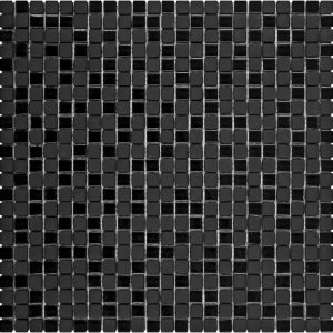 Mosaïque de verre 1.2x1.2 cm MAT BRILLANT NOIR 30x30x0,8 cm