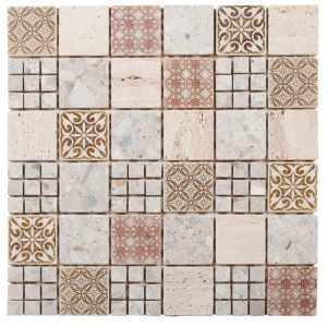 Mosaïque BEIGE 4.8x4.8 + 1.5x1.5 cm 30x30 cm