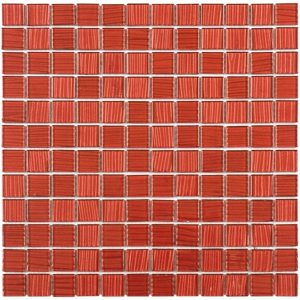 Mosaïque de verre 2.3X2.3 Cm Ondulee Rouge