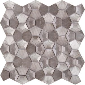Mosaïque Paladiane Aluminium 3D Gris