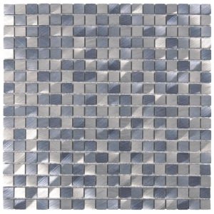 Mosaïque d'aluminium Brosse mix bleu - 1.5X1.5 cm