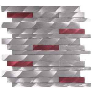 Mosaïque d'aluminium Brosse Mix rouge