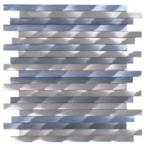 Mosaïque d'aluminium Brosse bleu gris barette longue