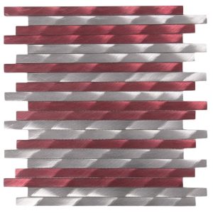 Mosaïque d'aluminium Brosse rouge gris barette longue