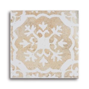 Carrelage Imitation terre cuite FONDANT décor KASMA BLANC 20X20 cm